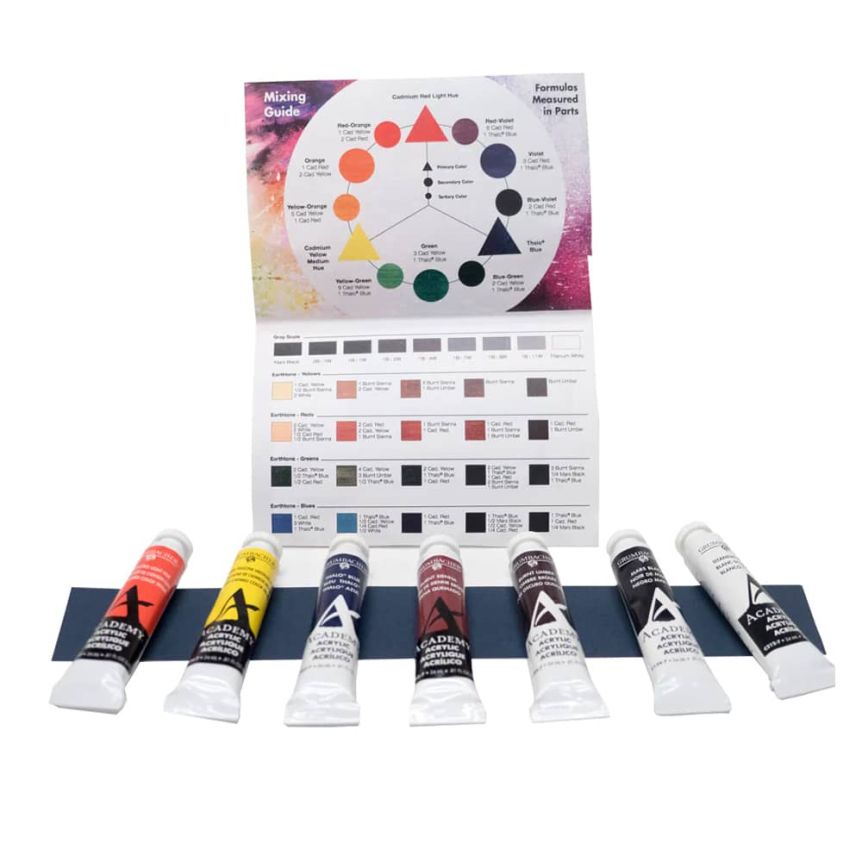 1 Free White, color wheel and mixing guide