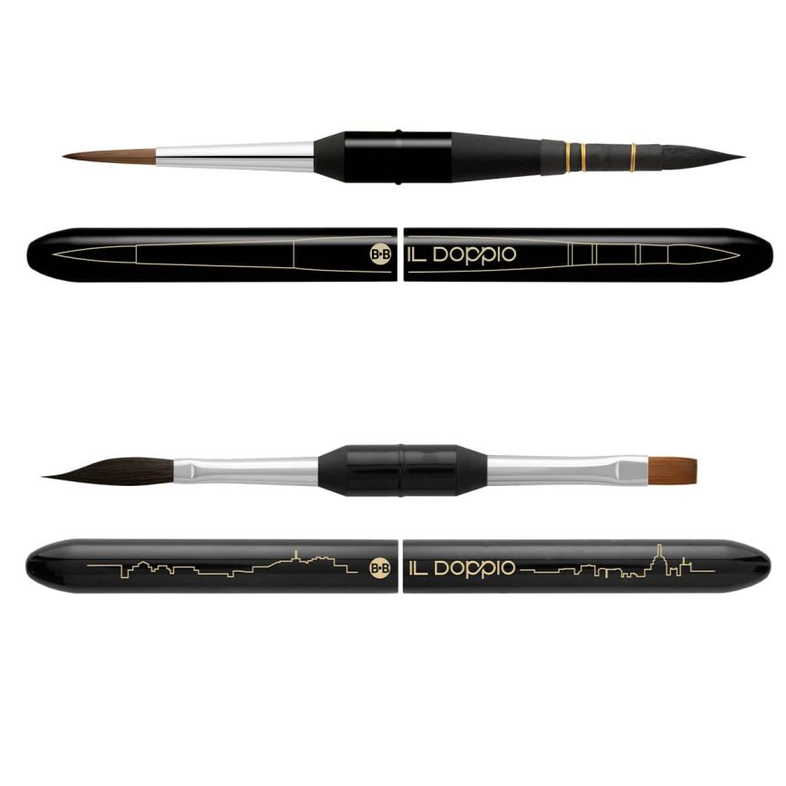 Borciani Bonazzi Il Doppio Travel Brush Set of 2