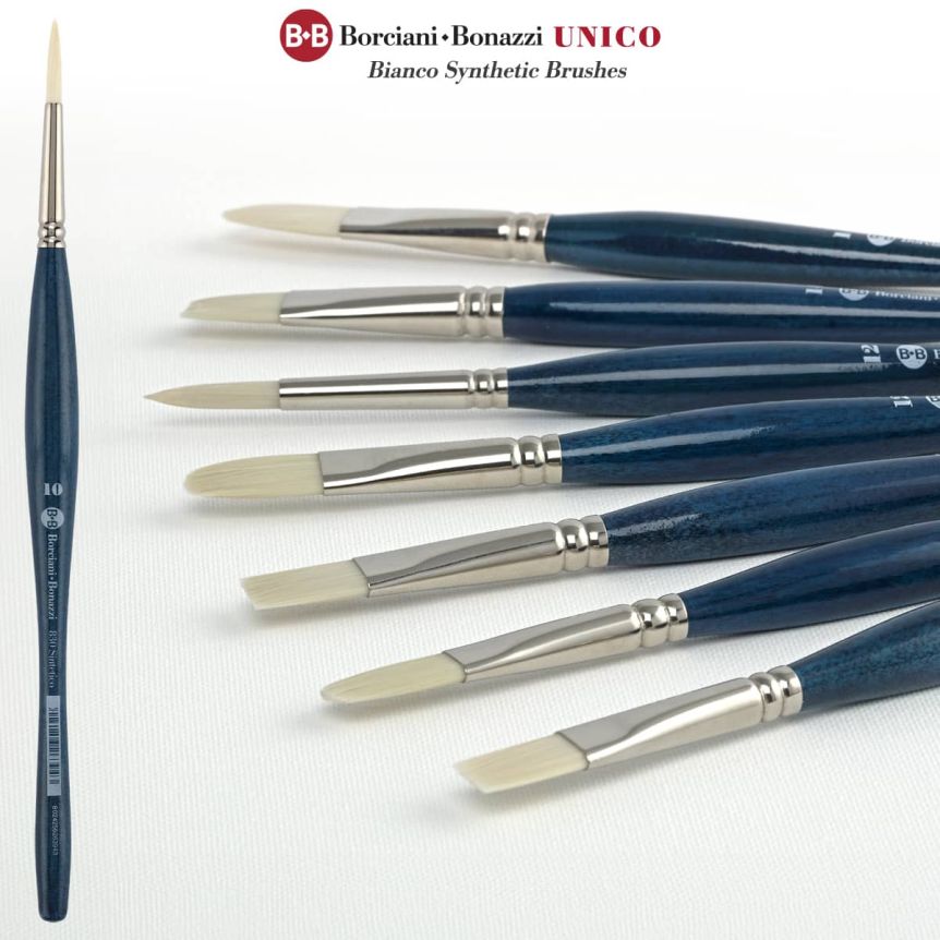 UNICO® Bianco Synthetic Brushes by Borciani Bonazzi