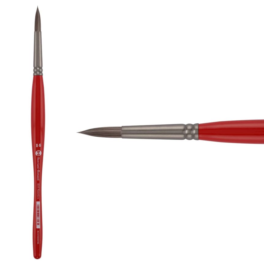 Borciani Bonazzi UNICO® Silver Synthetic Series 810 Round Brush - size 14