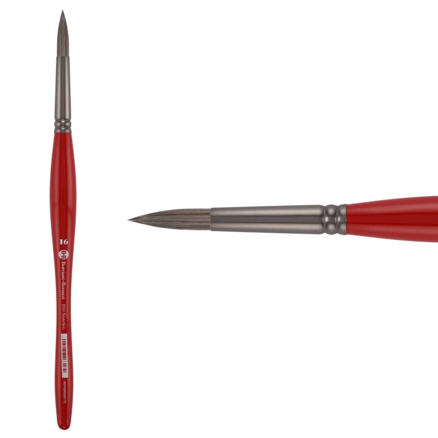 Borciani Bonazzi UNICO® Silver Synthetic Series 810 Round Brush - size 16