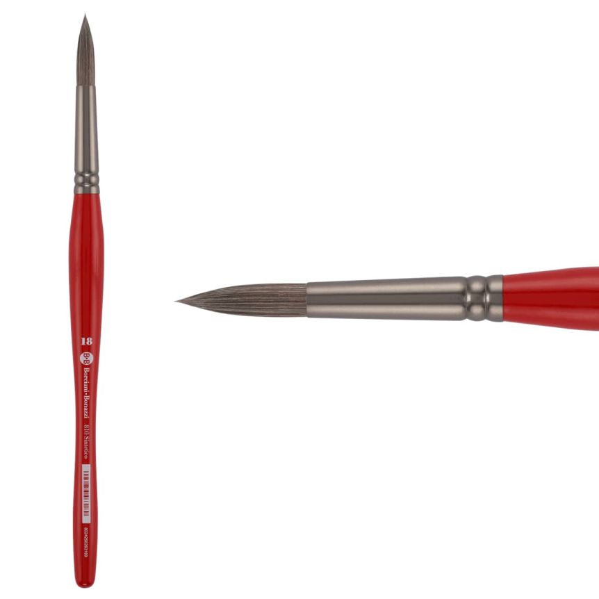 Borciani Bonazzi UNICO® Silver Synthetic Series 810 Round Brush - size 18