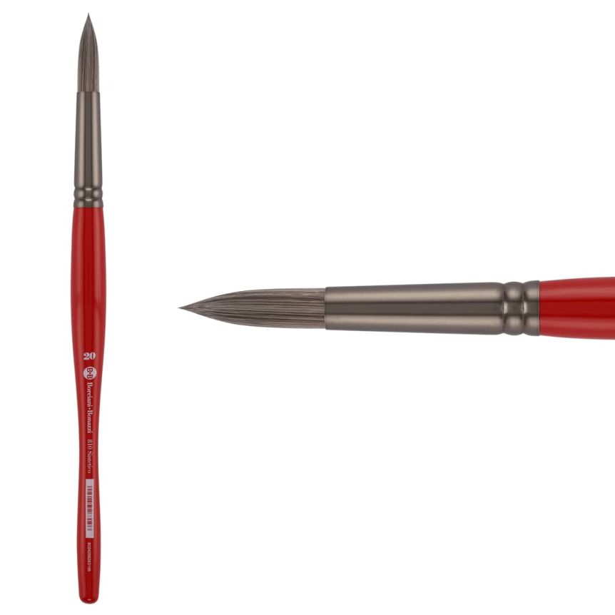 Borciani Bonazzi UNICO® Silver Synthetic Series 810 Round Brush - size 20