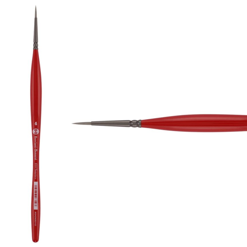 Borciani Bonazzi UNICO® Silver Synthetic Series 810 Round Brush - size 4