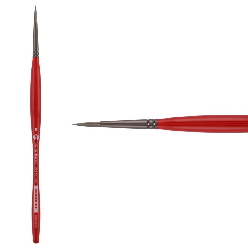 Borciani Bonazzi UNICO® Silver Synthetic Series 810 Round Brush - size 8
