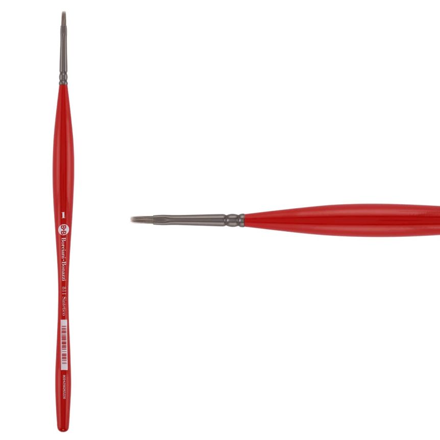 Borciani Bonazzi UNICO® Silver Synthetic Series 811 Flat Brush - size 1