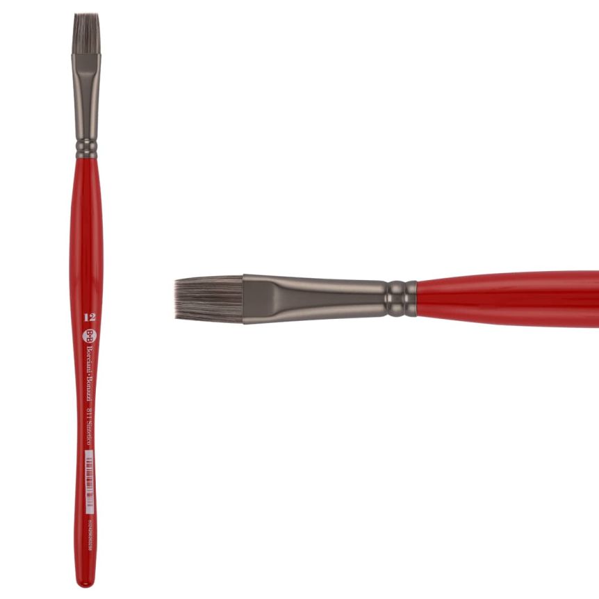Borciani Bonazzi UNICO® Silver Synthetic Series 811 Flat Brush - size 12