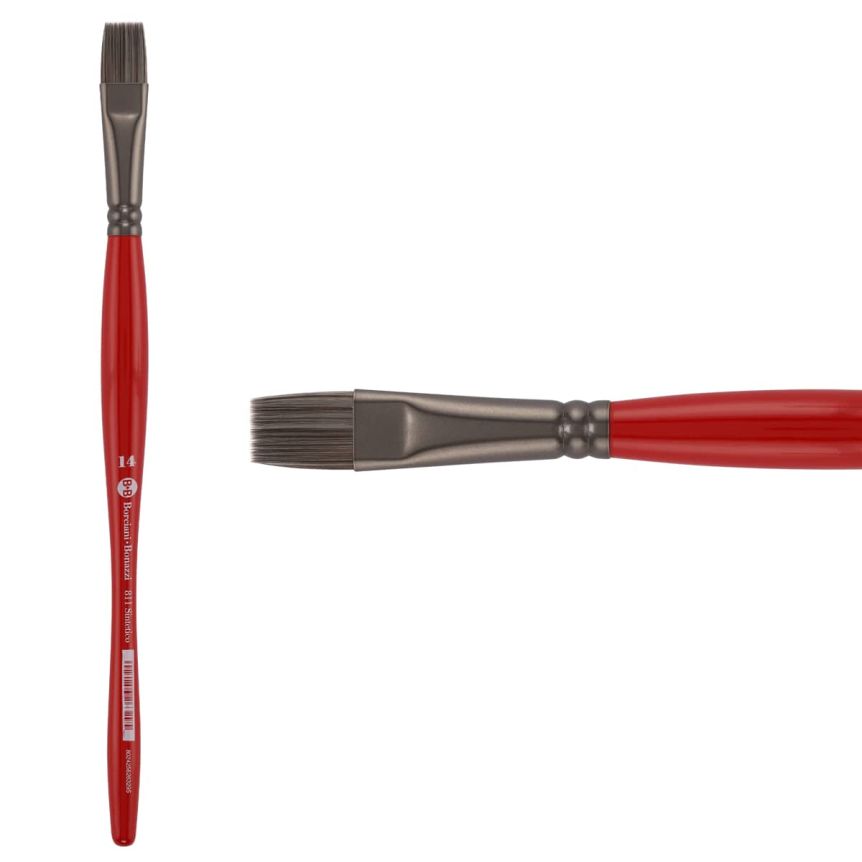 Borciani Bonazzi UNICO® Silver Synthetic Series 811 Flat Brush - size 14