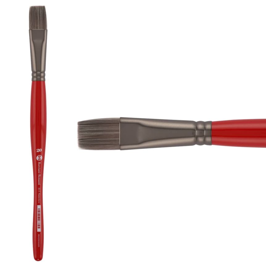 Borciani Bonazzi UNICO® Silver Synthetic Series 811 Flat Brush - size 20