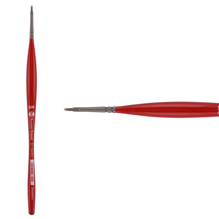 Borciani Bonazzi UNICO® Silver Synthetic Series 811 Flat Brush - size 2/0