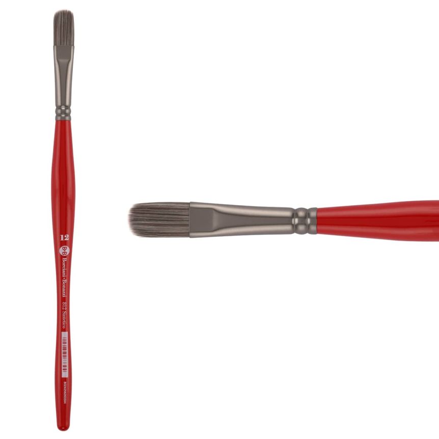 Borciani Bonazzi UNICO® Silver Synthetic Series 812 Filbert Brush - size 12
