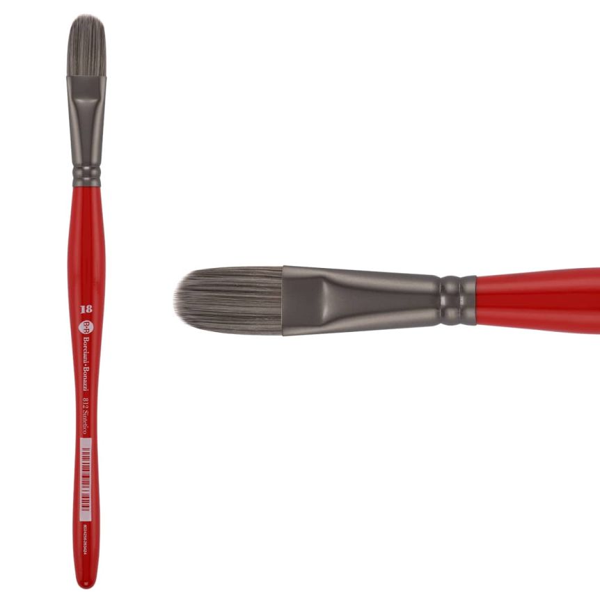 Borciani Bonazzi UNICO® Silver Synthetic Series 812 Filbert Brush - size 18