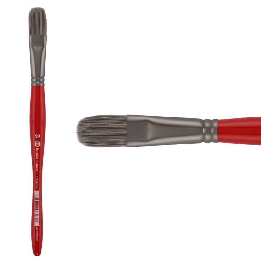 Borciani Bonazzi UNICO® Silver Synthetic Series 812 Filbert Brush - size 20