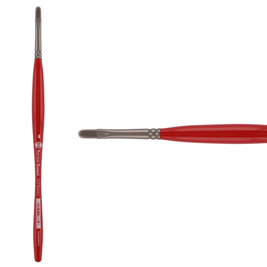 Borciani Bonazzi UNICO® Silver Synthetic Series 811 Filbert Brush - size 4