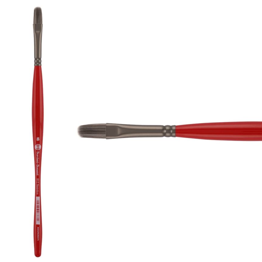 Borciani Bonazzi UNICO® Silver Synthetic Series 812 Filbert Brush - size 8