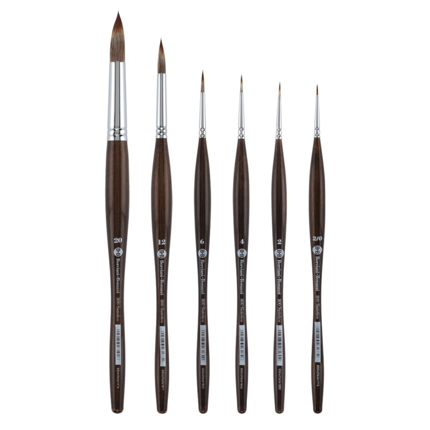 Borciani Bonazzi UNICO® Synthetic Mongoose Set of 6 Round Brushes