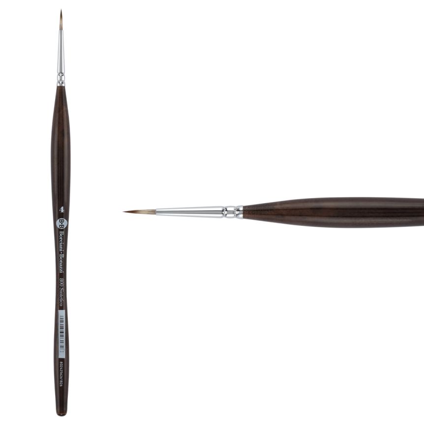 Borciani Bonazzi UNICO® Synthetic Mongoose Series 800 Round Brush - size 4