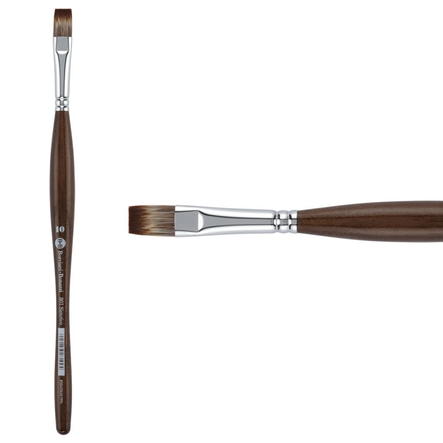 Borciani Bonazzi UNICO® Synthetic Mongoose Series 801 Flat Brush - size 10