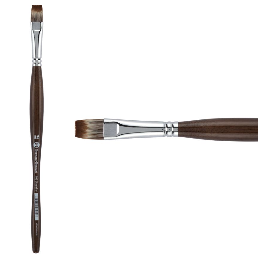 Borciani Bonazzi UNICO® Synthetic Mongoose Series 801 Flat Brush - size 12