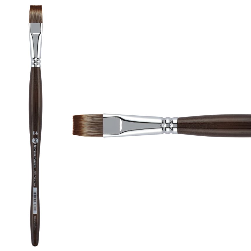 Borciani Bonazzi UNICO® Synthetic Mongoose Series 801 Flat Brush - size 14