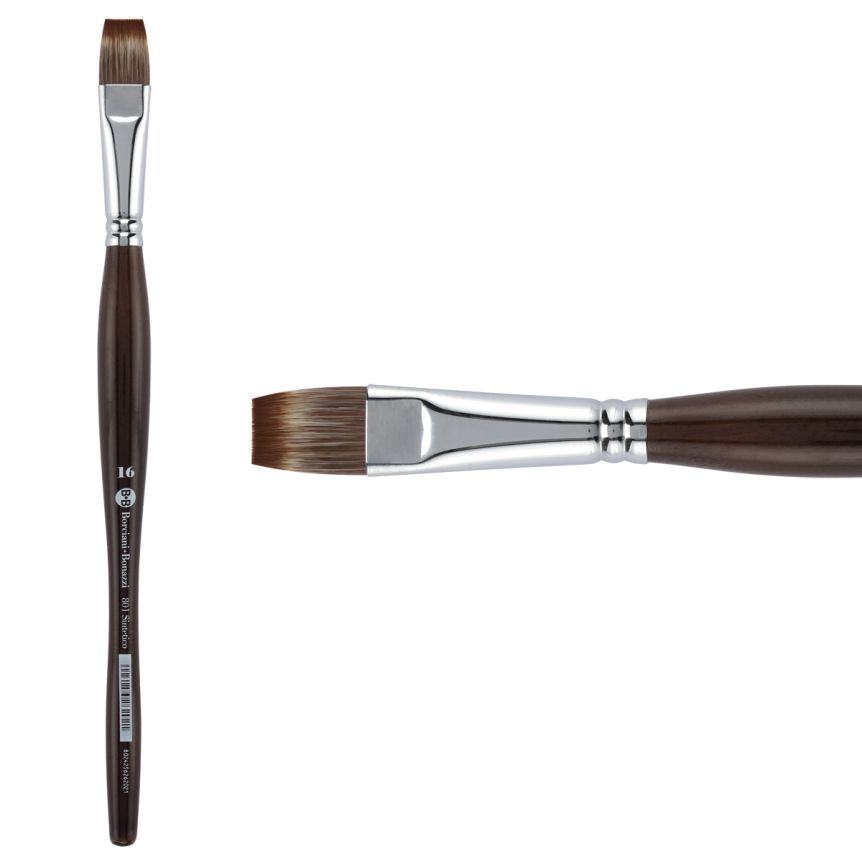 Borciani Bonazzi UNICO® Synthetic Mongoose Series 801 Flat Brush - size 16