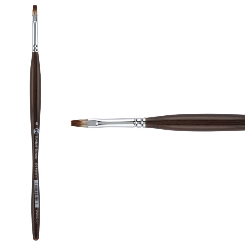 Borciani Bonazzi UNICO® Synthetic Mongoose Series 801 Flat Brush - size 4