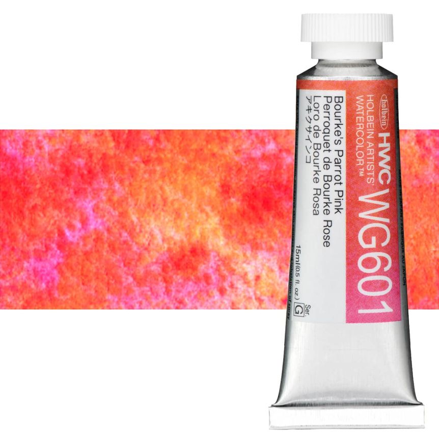 Holbein Artists' Granulating Watercolor - Bourke's Parrot Pink, 15ml Tube