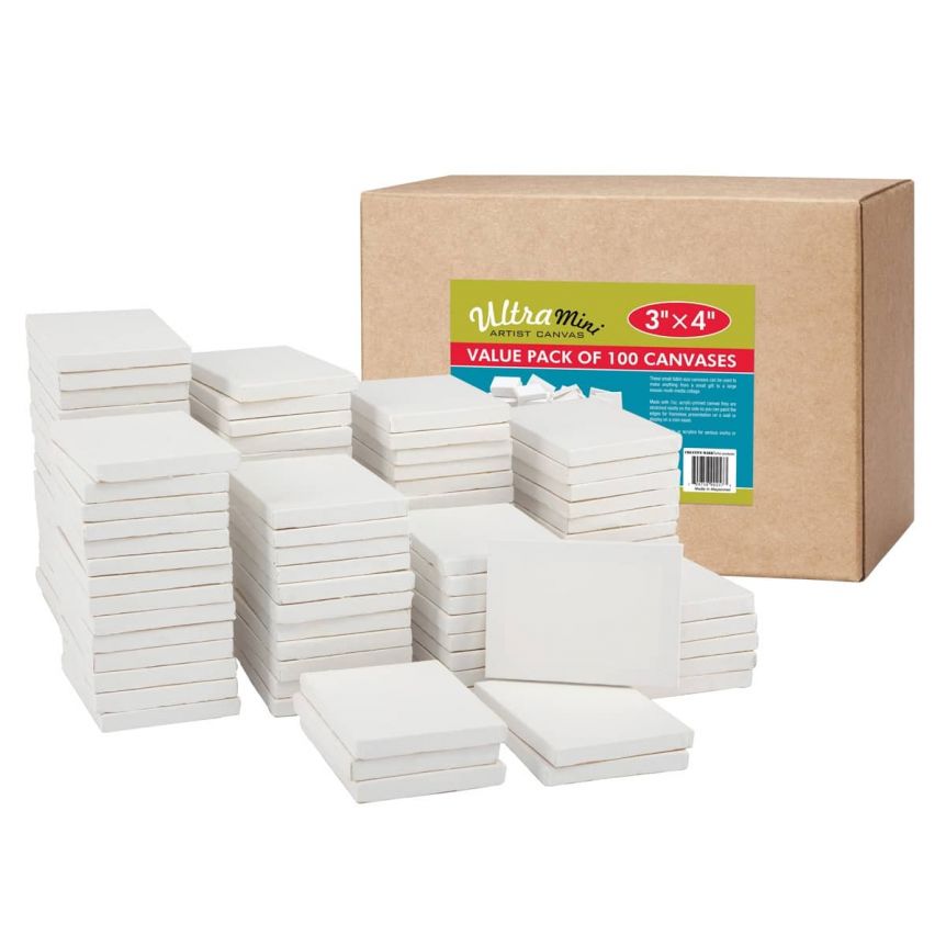 Box of 100 Ultra Mini Canvas 3x4 in 