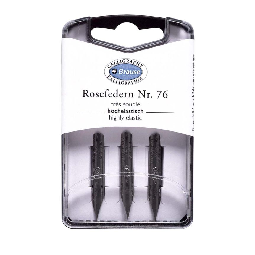 Brause Calligraphy Nib #76 Rose, Pack of 3