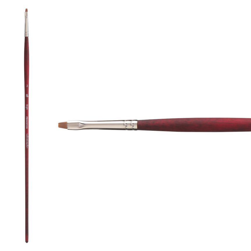 Velvetouch Synthetic Long Handle Series 3900 Brush, Bright Size #2