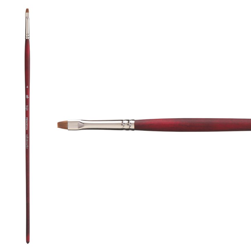 Velvetouch Synthetic Long Handle Series 3900 Brush, Bright Size #4