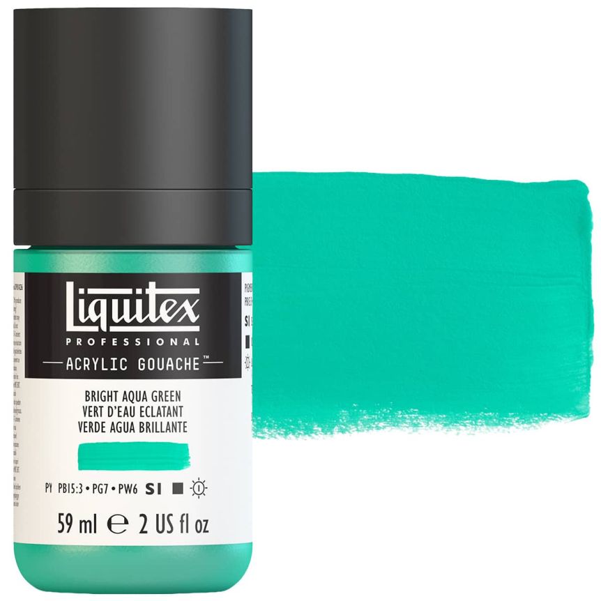 Liquitex Professional Acrylic Gouache - Bright Aqua Green, 2oz Bottle