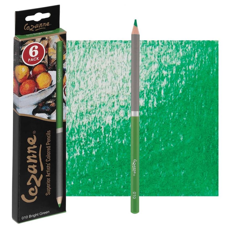 Cezanne Colored Pencils - Bright Green, Box of 6 (Creative Mark)