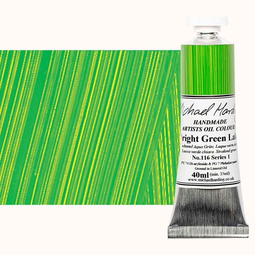 Michael Harding Oil Color - Bright Green Lake, 40ml Tube