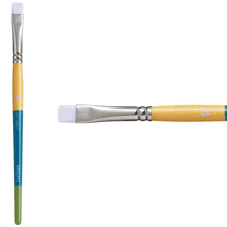 Princeton Snap! Series 9850 White Synthetic Brush - Bright Shader, Short Handle, Size 10