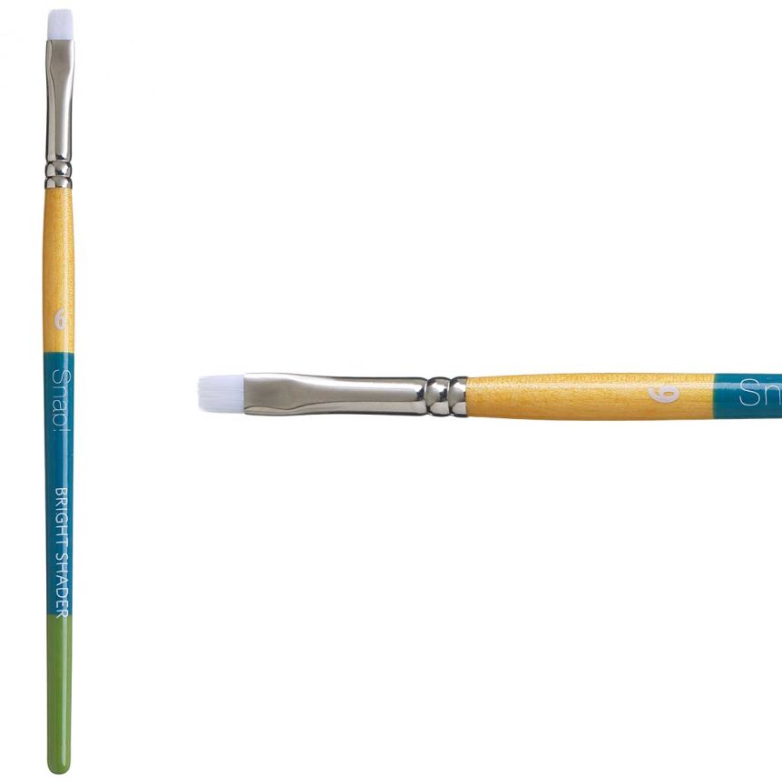 Princeton Snap! Series 9850 White Synthetic Brush - Bright Shader, Short Handle, Size 6