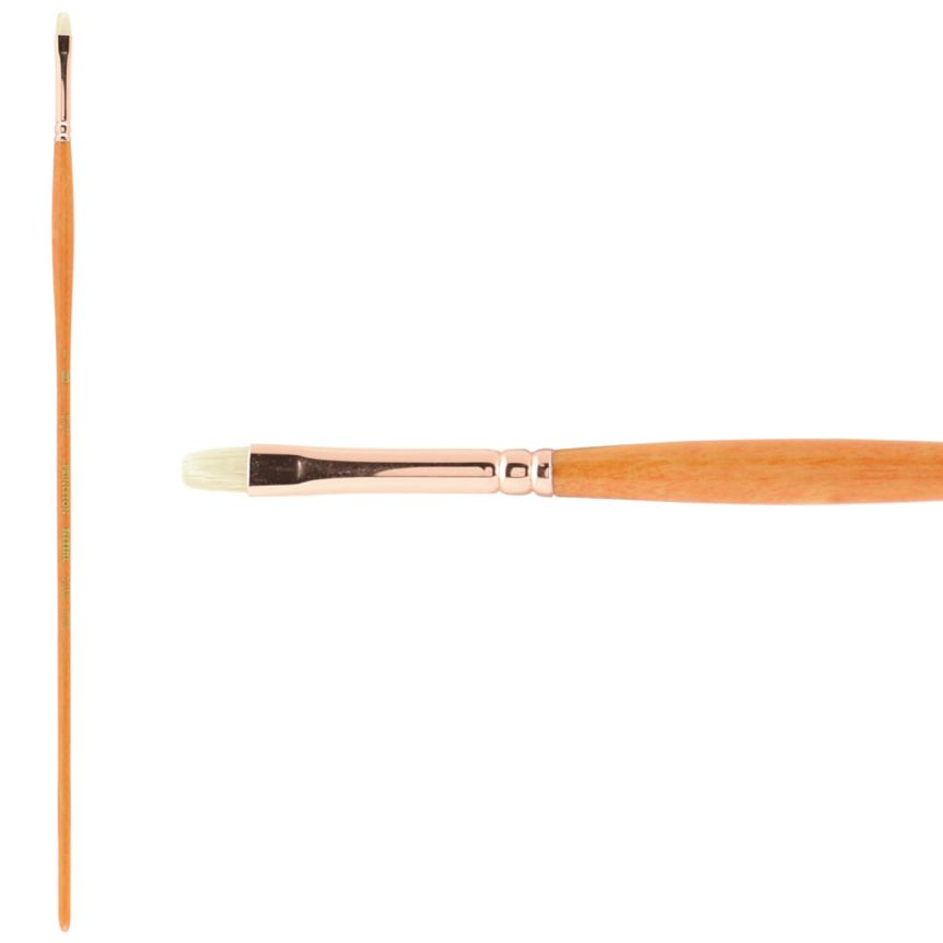 Princeton Refine Series 5400 Natural Bristle Brush - Bright, Long Handle, Size 1