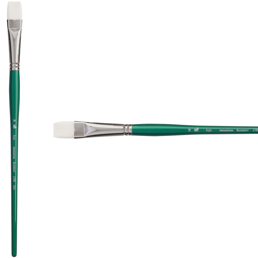 Princeton Summit Series 6100 Synthetic Brush - Bright, Long Handle, Size 10