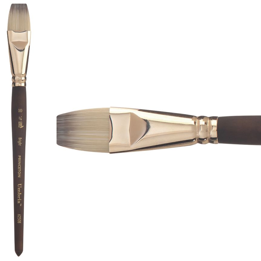 Princeton Umbria Series 6250 Synthetic Brush - Bright, Short Handle, Size 10