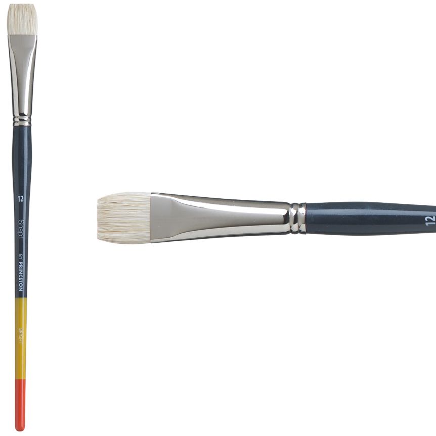 Princeton Snap! Series 9700 Natural Bristle Brush - Bright, Long Handle, Size 12