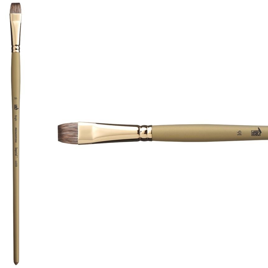 Princeton Imperial Series 6600 Synthetic Mongoose Brush - Bright, Long Handle, Size 16