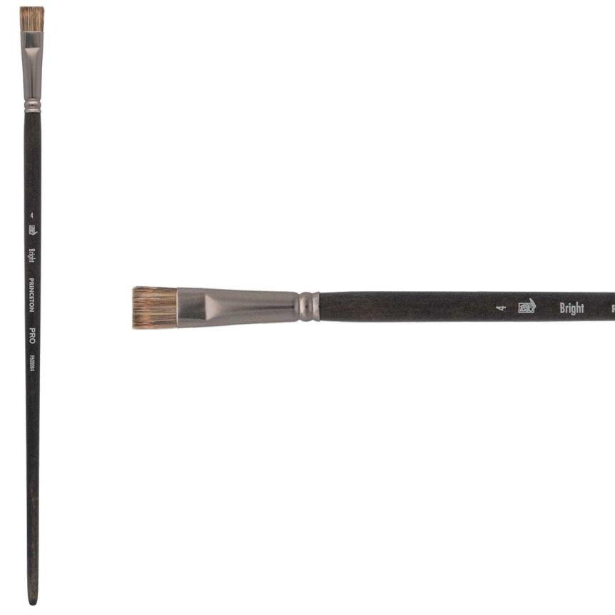 Princeton Pro Series 6000 Synthetic Brush - Bright, Long Handle, Size 4