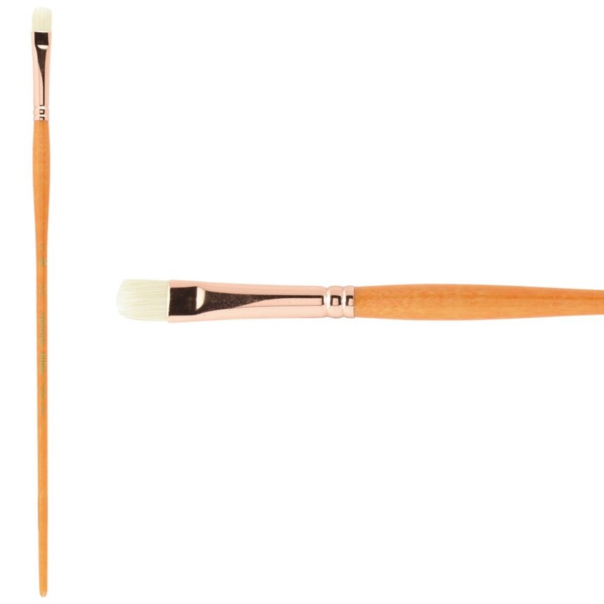 Princeton Refine Series 5400 Natural Bristle Brush - Bright, Long Handle, Size 4