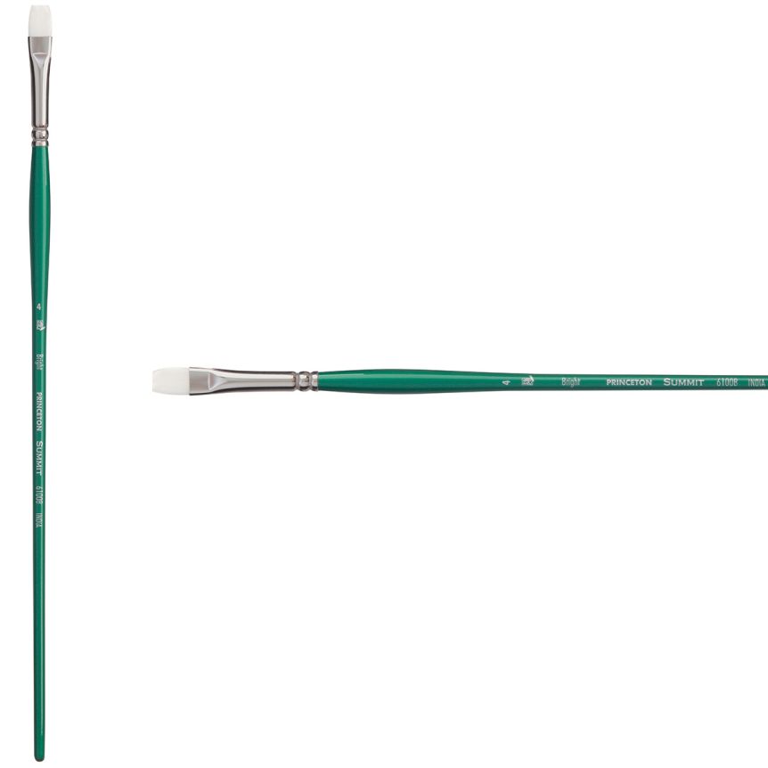 Princeton Summit Series 6100 Synthetic Brush - Bright, Long Handle, Size 4