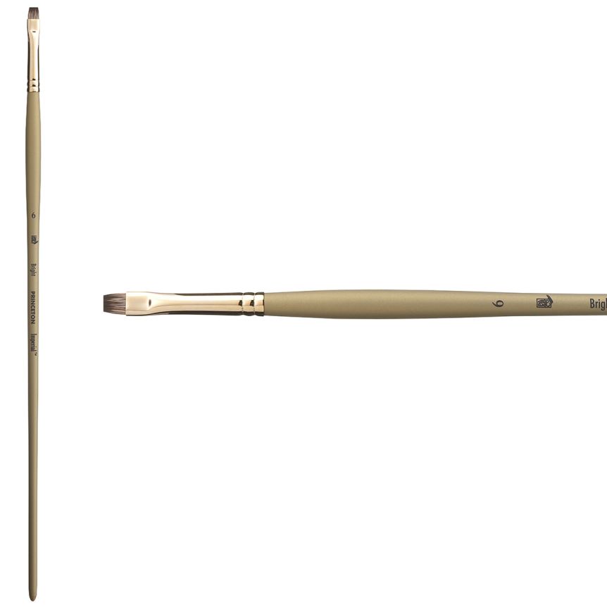 Princeton Imperial Series 6600 Synthetic Mongoose Brush - Bright, Long Handle, Size 6