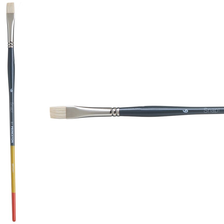 Princeton Snap! Series 9700 Natural Bristle Brush - Bright, Long Handle, Size 6