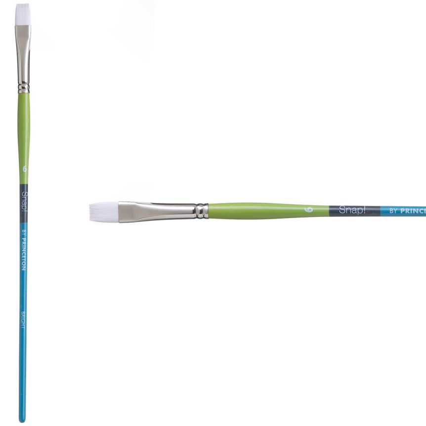 Princeton Snap! Series 9800 White Synthetic Brush - Bright, Long Handle, Size 6