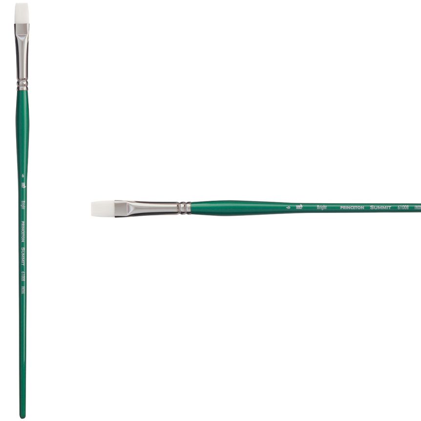 Princeton Summit Series 6100 Synthetic Brush - Bright, Long Handle, Size 6