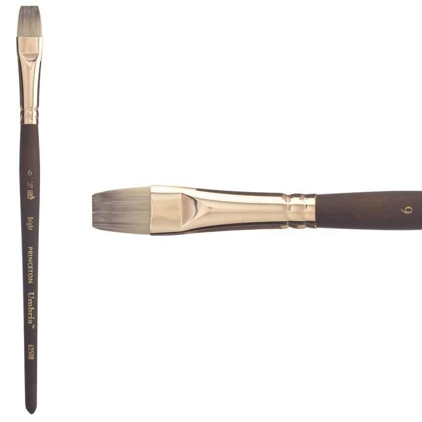 Princeton Umbria Series 6250 Synthetic Brush - Bright, Short Handle, Size 6