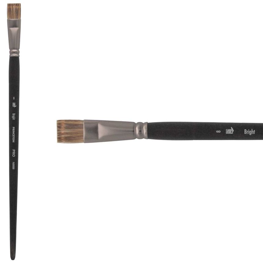 Princeton Pro Series 6000 Synthetic Brush - Bright, Long Handle, Size 8